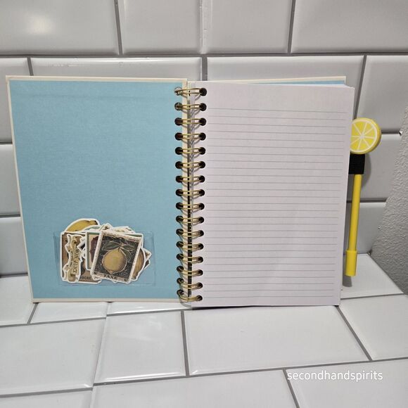 Journal  Notebook Lemons Have a Zest for Life ,matching Pen,keychain And Sticker - Picture 4 of 7